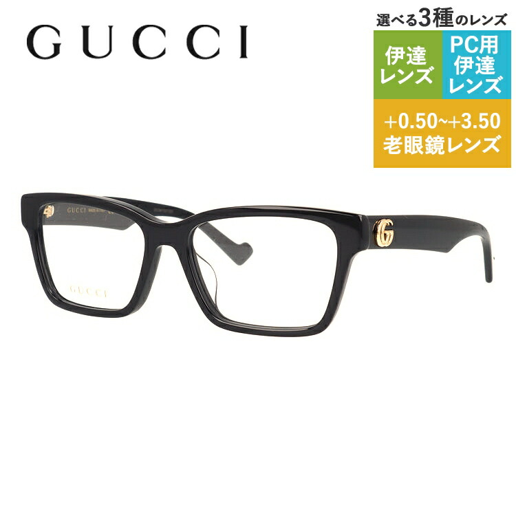 GUCCI スクエアフレムメカネ GG0958O002 002 GUCCI GG0958O 002 Black White Women's 49 mm Medium