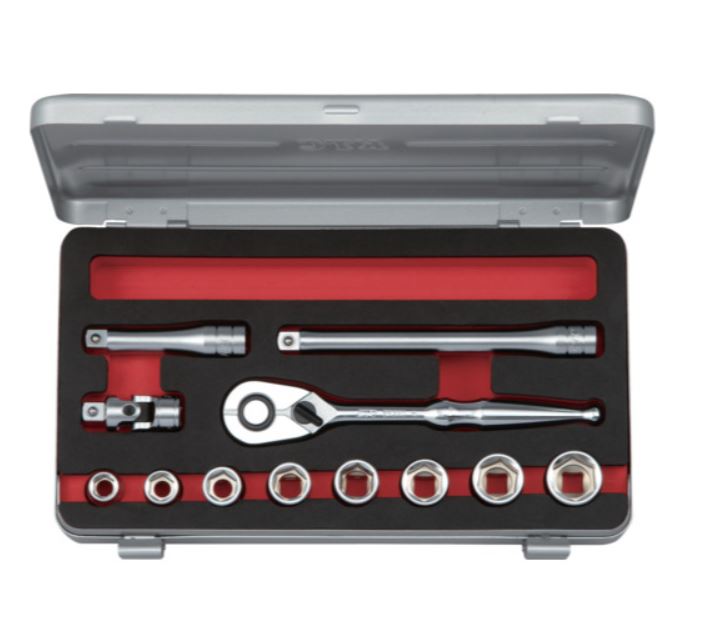 KTC 9.5SQ ソケット鍵仕かける  (六角) in大いさ [12点] 結核症312BA 締付工具-ソケットレンチ用ソケット-手動工具