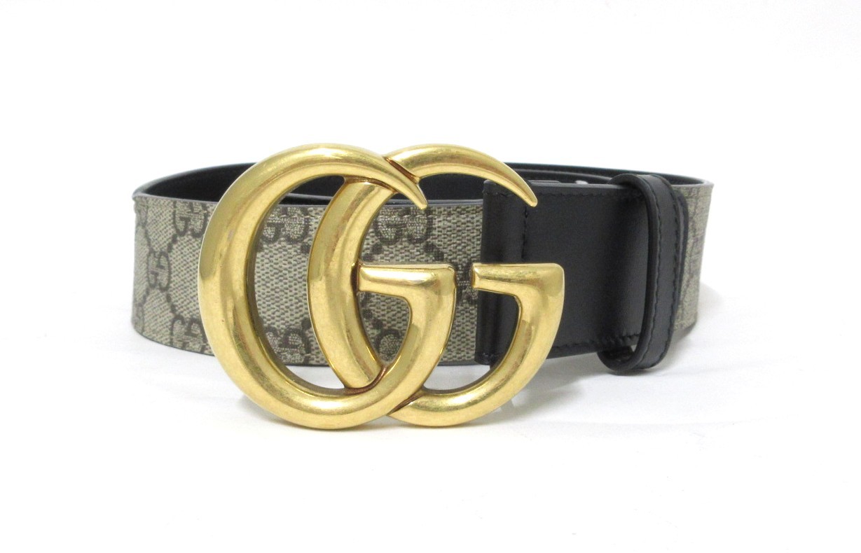 外観 美品 グッチ ベルト 411924 GGマーモント GGスプリーム GUCCI グッチ 411924 GGスプリーム キャンバス インター