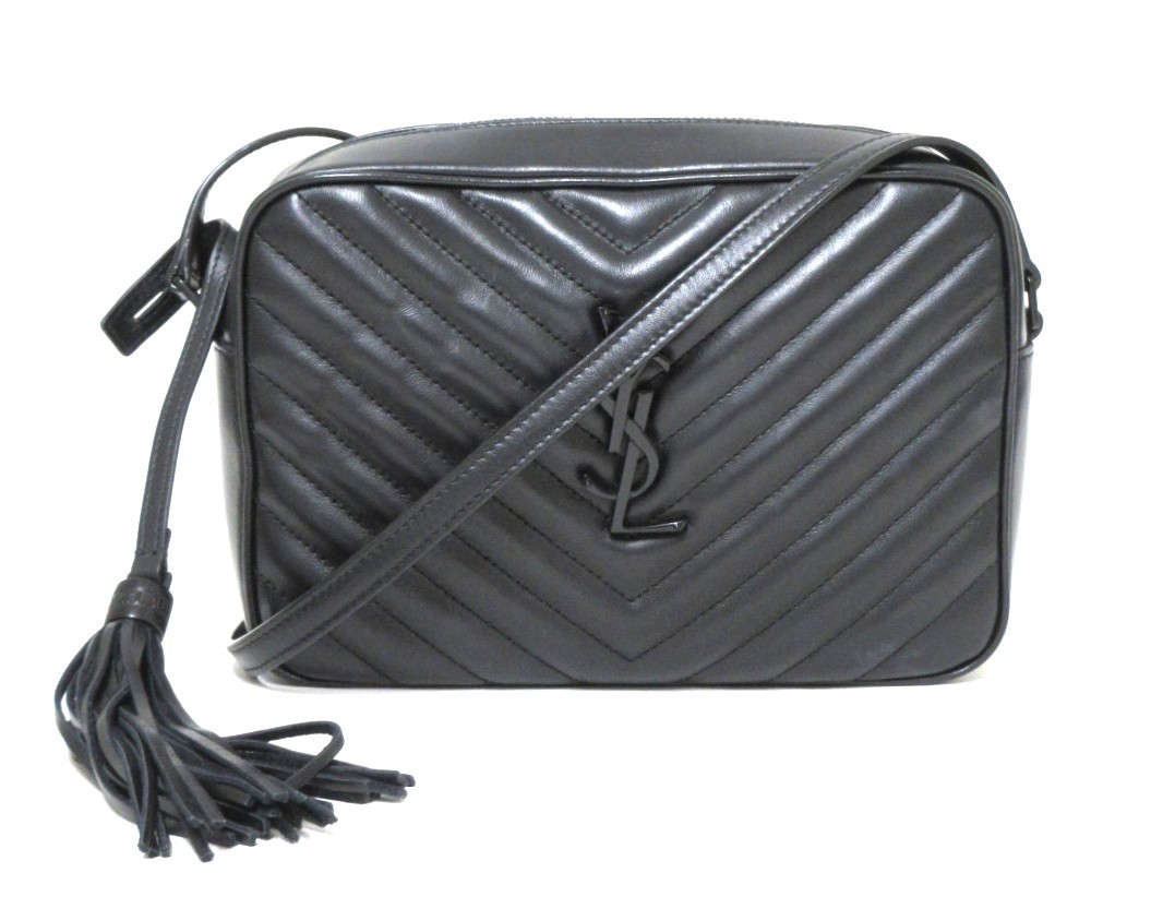 YSL/サンローランパリ　ルーカメラ レザーショルダーバック　612544　クロスボディバッグ　ブラック　【中古】