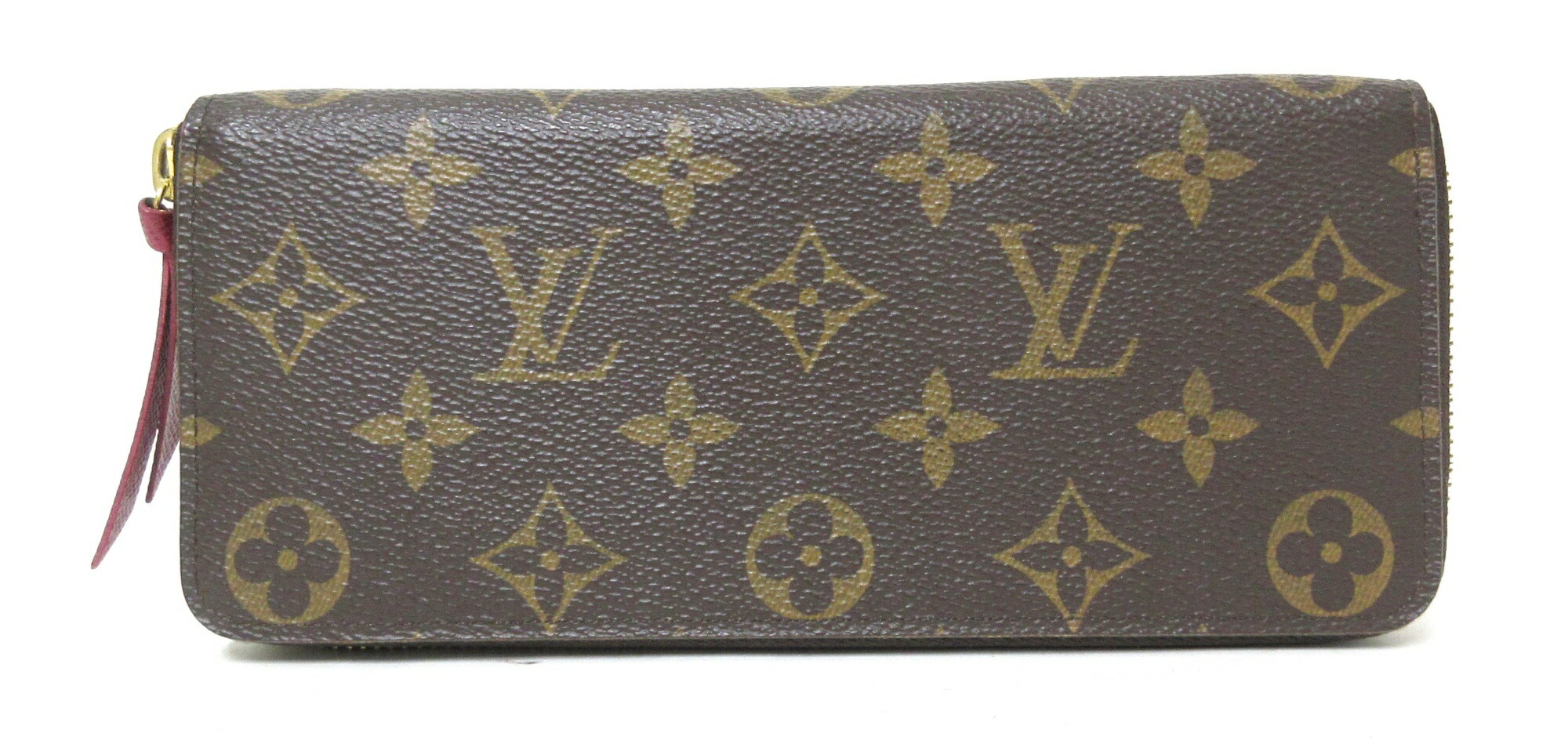 LOUIS VUITTON/ルイ ヴィトン モノグラム ポルトフォイユクレマンス M60742  フューシャ ジップアラウンド 長紙入れ 【中古】