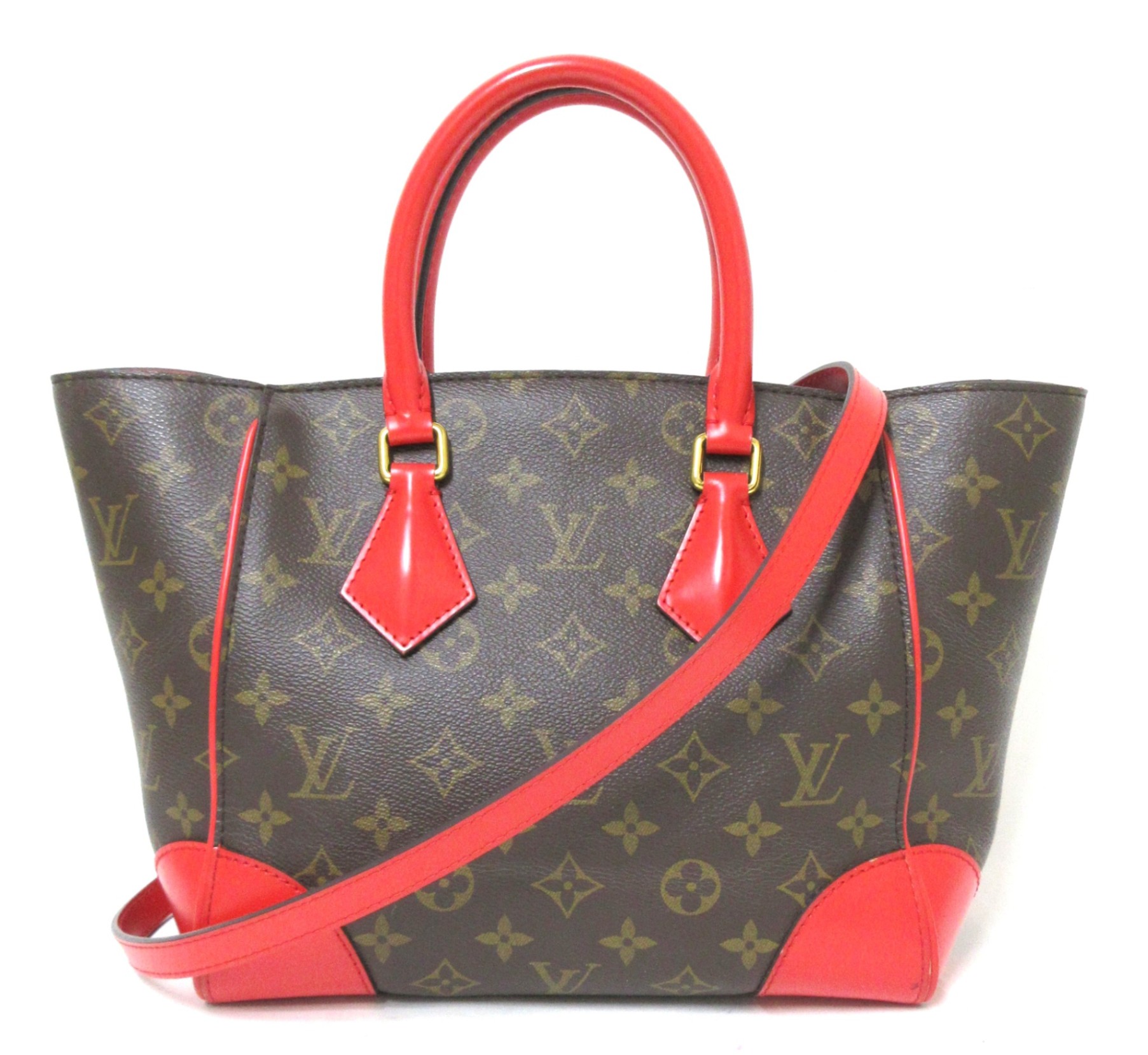 LOUIS VUITTON/ルイ ヴィトン　モノグラム フェニックスPM M41537 トートバッグ　ブラウン/レッド　【中古】