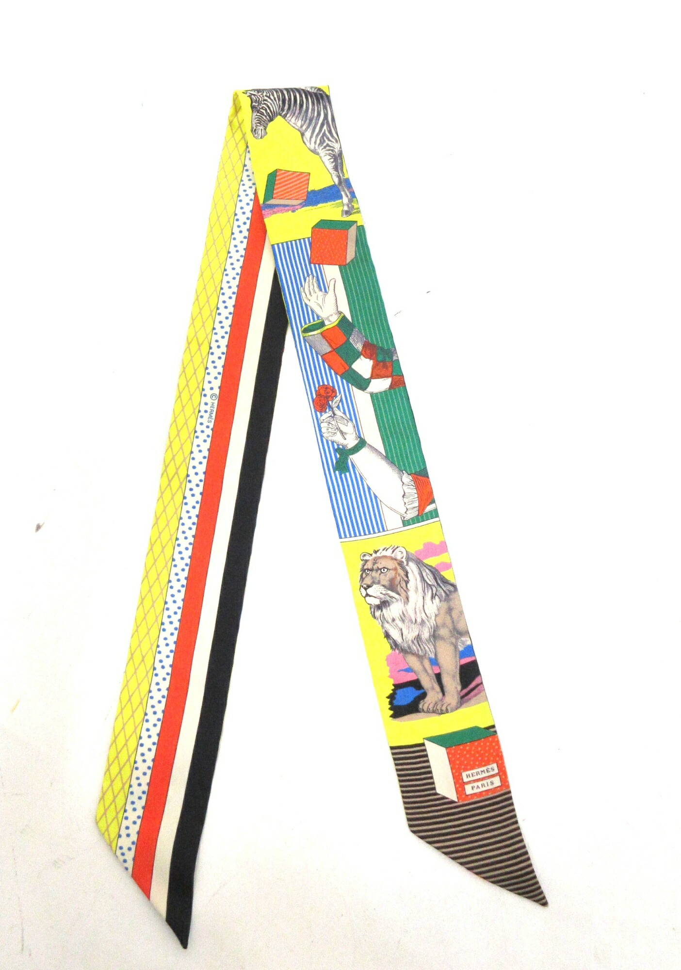 HERMES/エルメス 絹地 ツイロバート・エドワード・リー 「Grand Th・・・・tre Nouveau」 えり巻き 【中古】