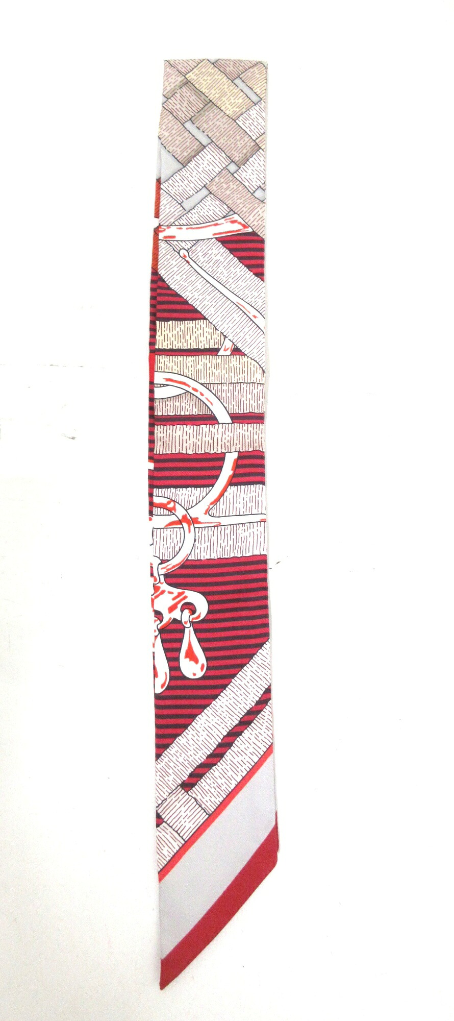 HERMES/エルメス 絹地 ツイロバート・エドワード・リー [MORS A JOUETS CHEMISE]  赤いこと/マルチ 美品 【中古】