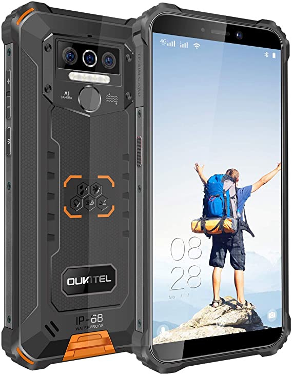 Seal限定商品 Wp5 Oukitel アウトドア リアデュアルカメラ Sony 13mp デュアルsim Nano 携帯電話 顔認証 指紋認識 5 5インチ 8000mah Rom 32gb Ram 4gb Simフリースマートフォン本体 耐衝撃 防塵 防水 Ip68 10 Android スマホ本体 Simフリー スマートフォン