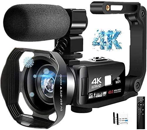 好評 楽天市場 ビデオカメラ4k デジタルビデオカメラ Youtubeカメラ48mp 16倍デジタルズームwi Fi機能 手持ちスタビライザー 外付けマイク 360 遠隔操作 Ir夜視機能 予備バッテリー タッチモニター ウェブカメラ用 タイムラプス撮影 安定ハンドルグリップ 日本語