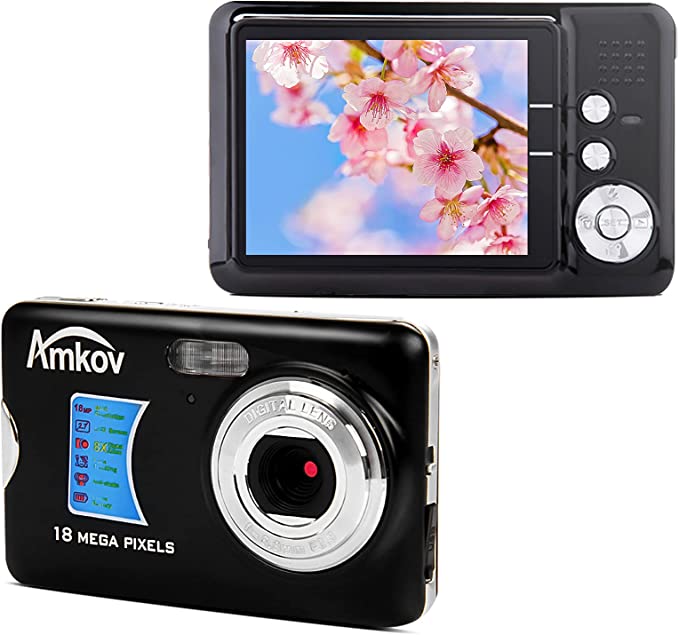 デジタルカメラ デジカメ コンパクト 最大1800万画素 2つ充電式バッテリー付き 2.7インチ液晶ディスプレイ 8倍デジタルズーム｜スリーセブン