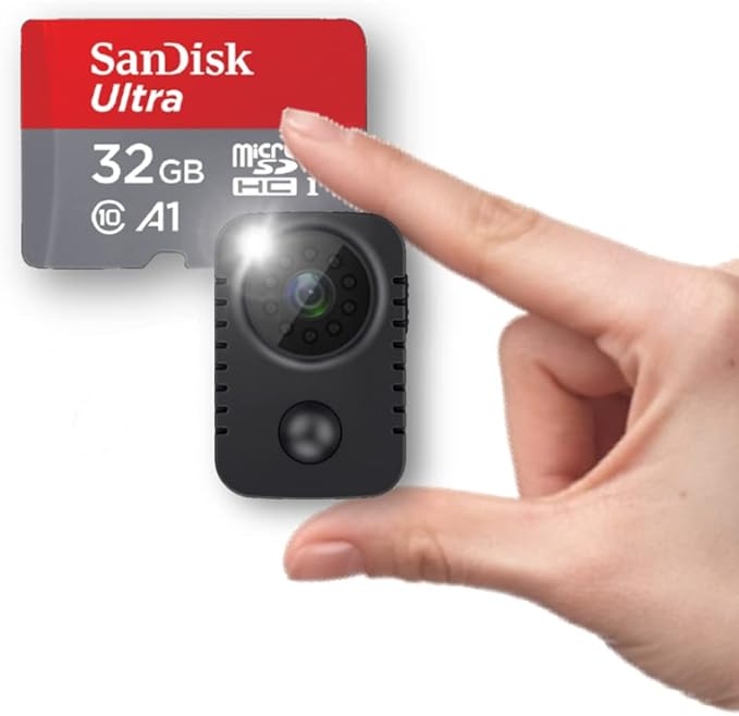 【 Sandisk社製32GB microSD属する 】 防犯写真機 監督すること写真機 小型 赤く光らない赤外線 SD歌留多録画 人身さぐり当てる検出器積み上げる [蓄電池内蔵][32GB SDHC歌留多属する][上書き録画][導線不必要][夜分映画化][人感検出器]