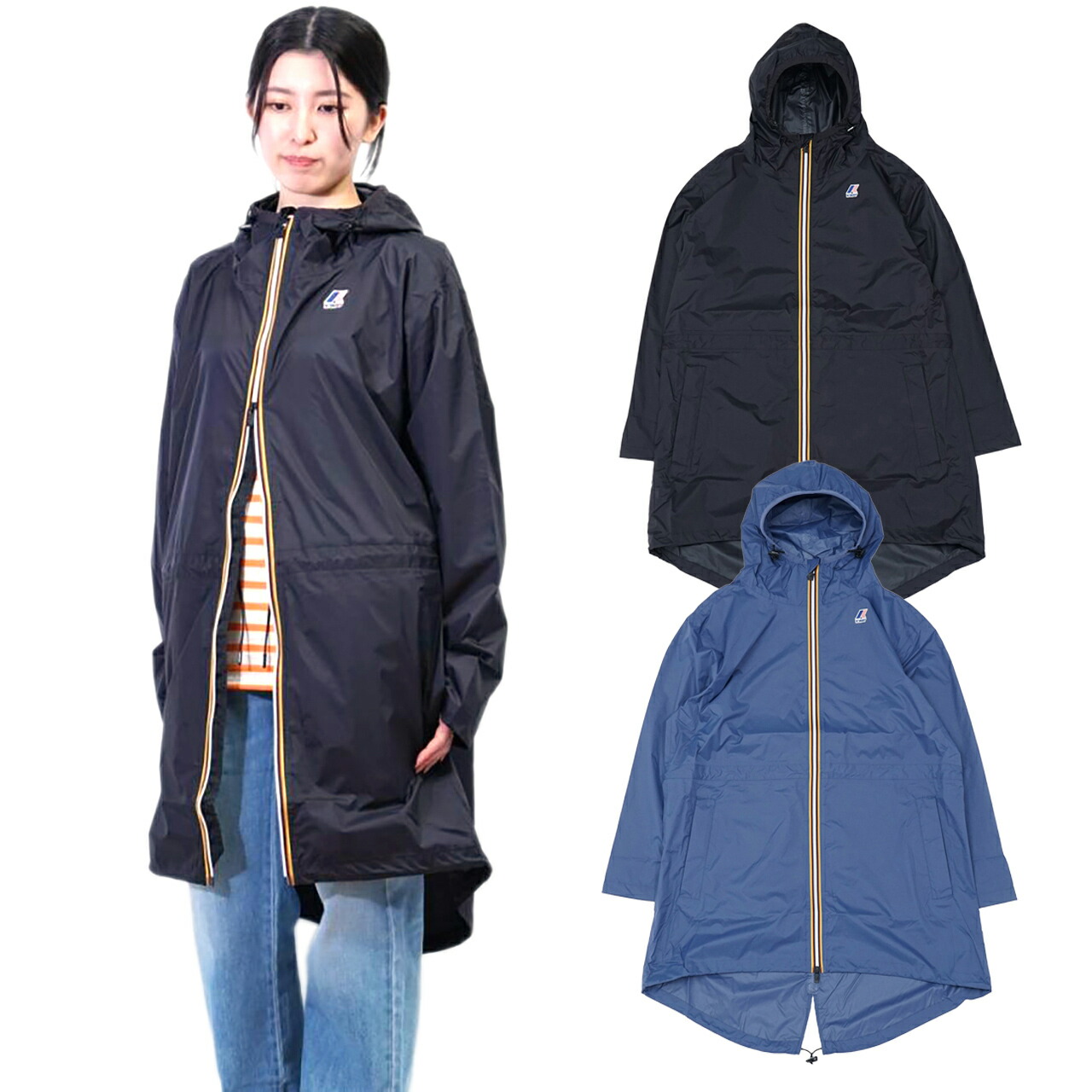 【極美品】k-way ケーウェィ 中綿 コート フード付き ブラックLサイズ 極美品】k-way ケーウェィ 中綿 コート フード付き ブラックL