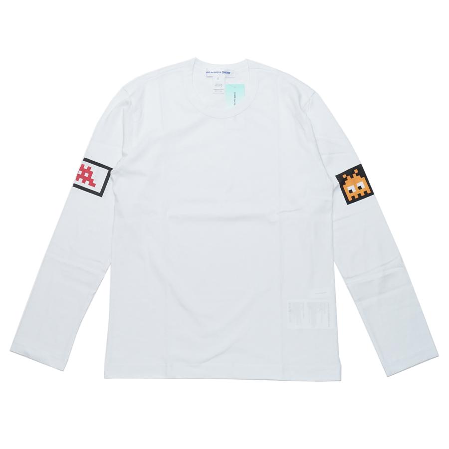 COMME des GARCONS コムデギャルソン FJ-T002 CDG Shirt x Invader LS T-Shirt ロングスリーブ  Tシャツ カットソー インベーダー コラボ コムデギャルソンシャツ ロンT 白T 長袖 お洒落 メンズ レディース ユニセックス | Tree Bis 