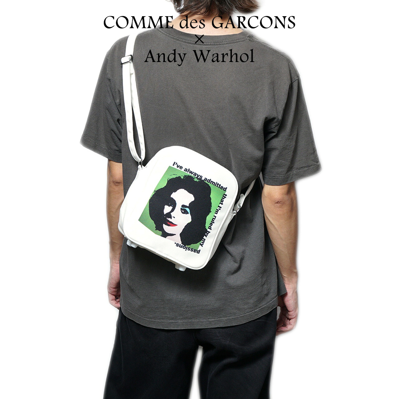 COMME des GARCONS SHIRT × Andy Warhol コムデギャルソン アンディ・ウォーホル コラボ コットンショルダー FM-K204 エリザベス・テイラー