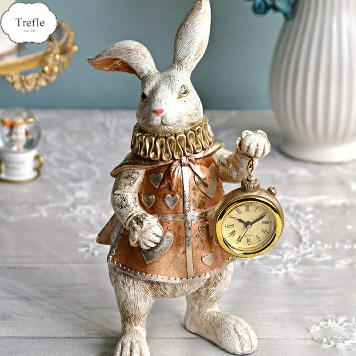 楽天市場】置き時計 置時計 おしゃれ アンティーク かわいい うさぎ