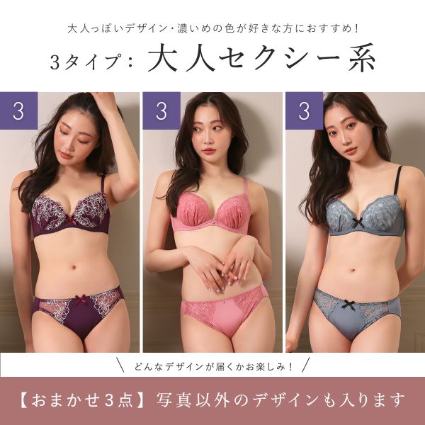 ❤️ゴールデンロシアンセーブル❣️下着3点セットお纏め❣️ 21％OFF【送料無料】 ブラジャー ショーツ 3点セット 福袋 選べる5