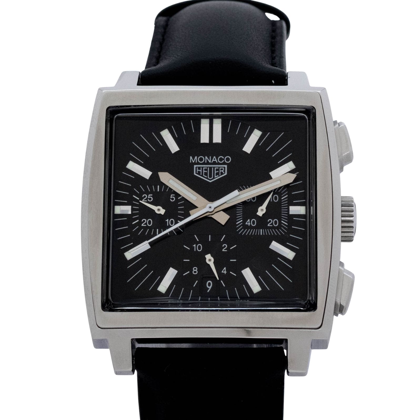 【中古】【箱・保証書付き】 タグホイヤー TAG HEUER モナコ CS2111 TAG Heuer Monaco 自動巻き 腕時計 メンズ・ユニセックス 黒