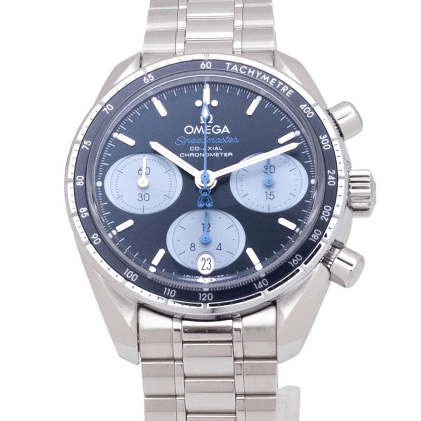 【中古】【箱・保証書付き】 オメガ OMEGA スピードマスター 38 324.30.38.50.03.002 OMEGA Speedmaster 38 自動巻き 腕時計 メンズ・ユニセックス 青