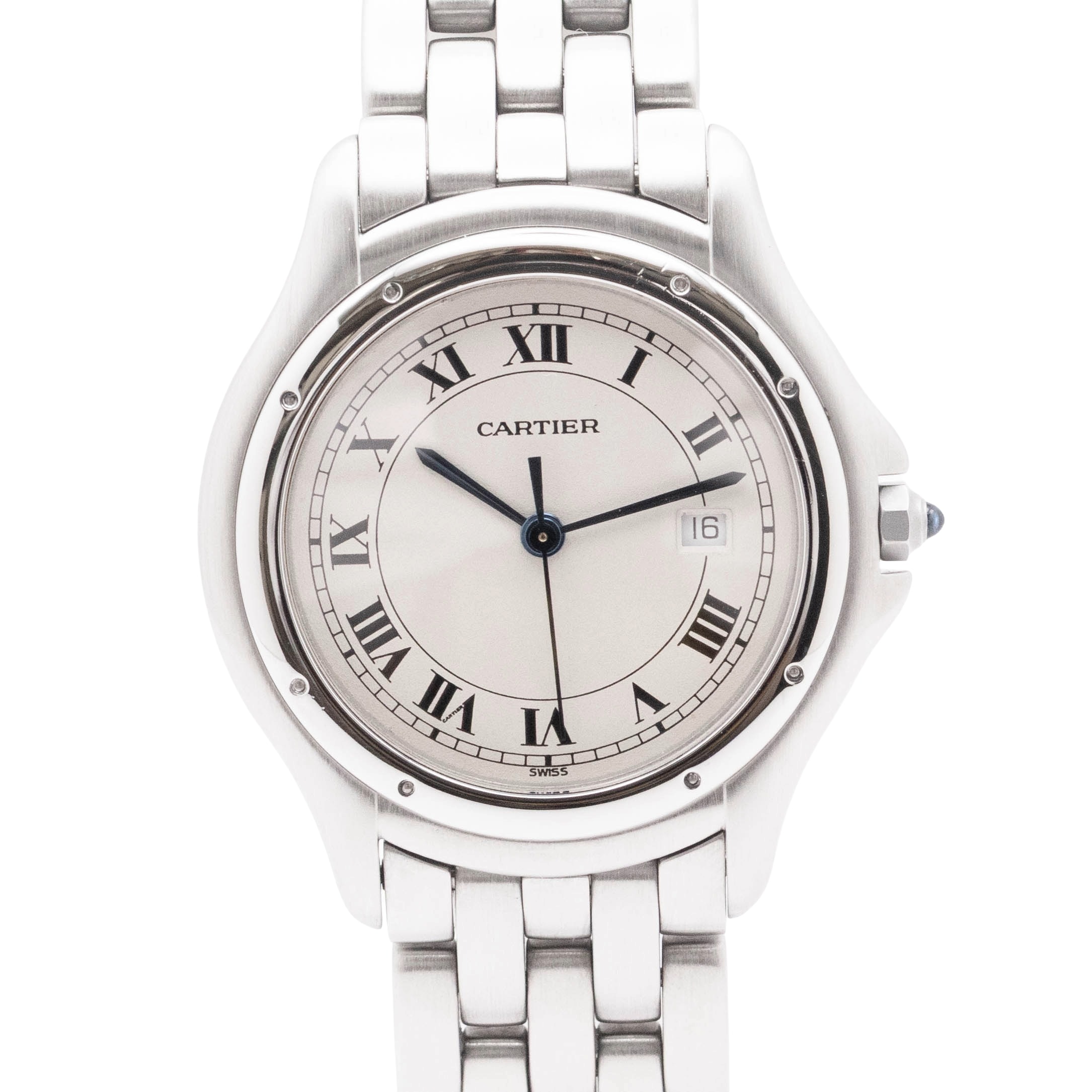 【中古】カルティエ Cartier パンテール クーガー W35002F5 Cartier Panth?re クォーツ 腕時計 レディース 白｜TreMart店