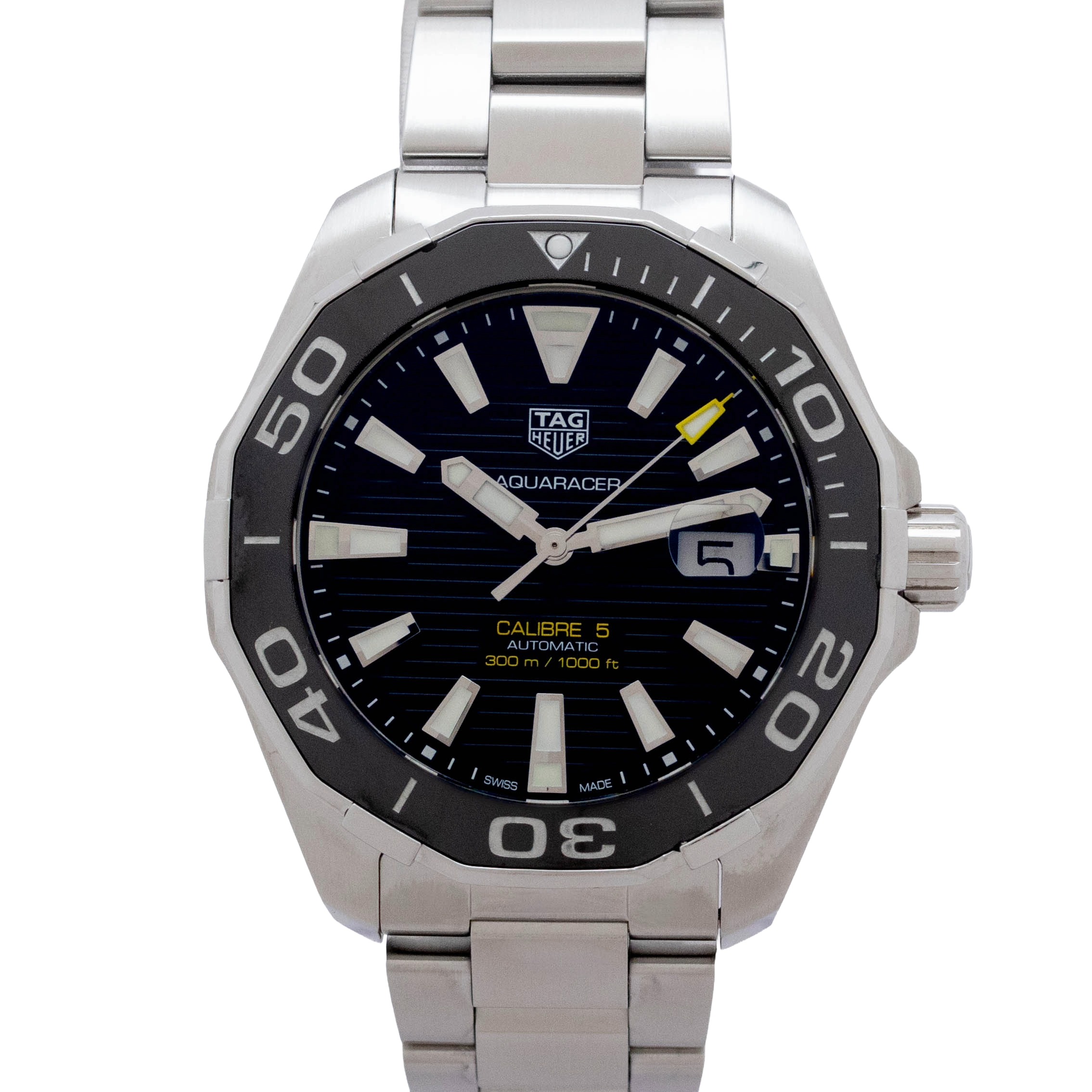 【中古】タグホイヤー TAG HEUER アクアレーサー WAY201A.BA0927 TAG Heuer Aquaracer  自動小銃一巻き ウオッチ メンズ・ユニ一発やる 黒