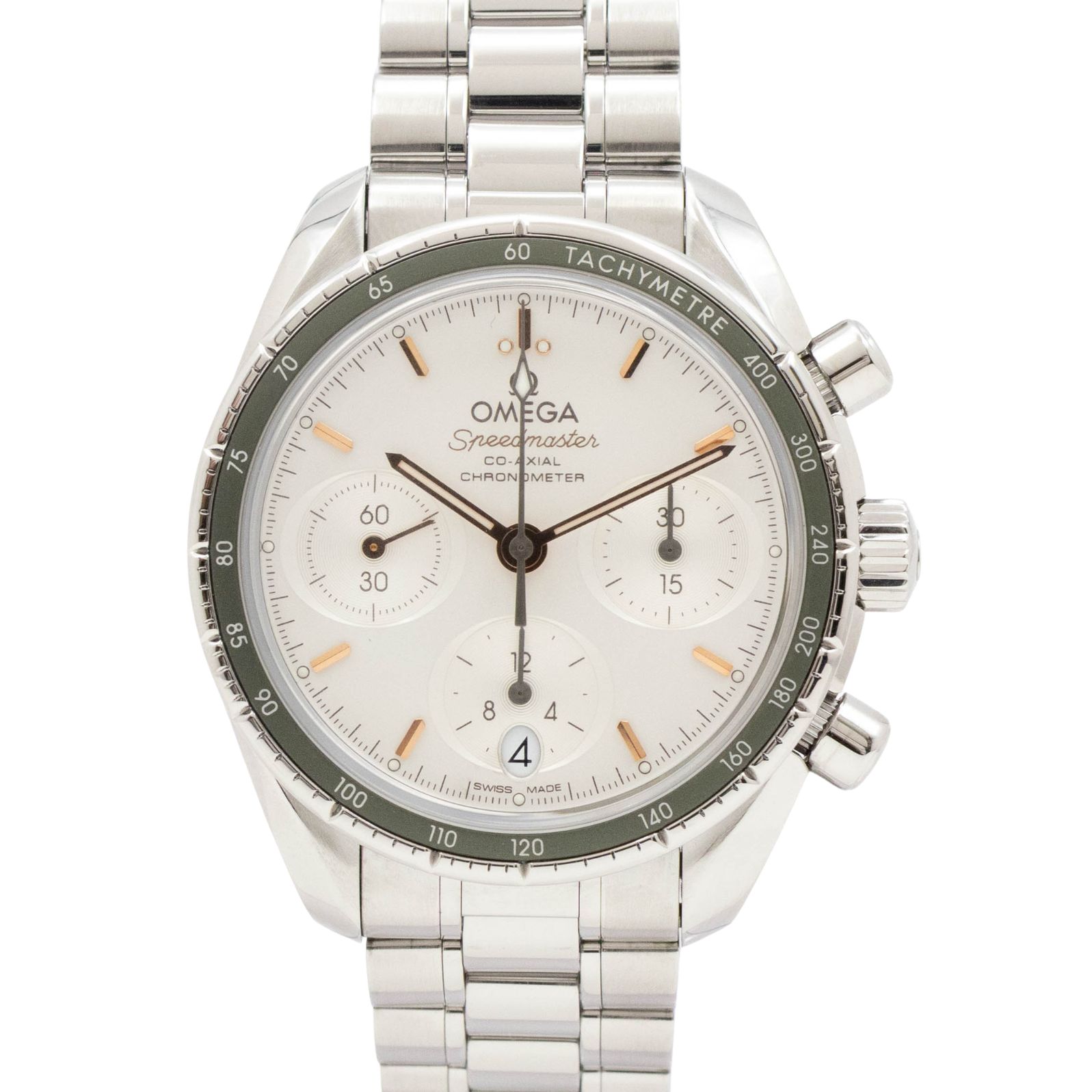 【中古】【箱・保証書付き】 オメガ OMEGA スピードマスター 38 324.30.38.50.02.001 OMEGA Speedmaster 自動巻き 腕時計 メンズ・ユニセックス シルバー