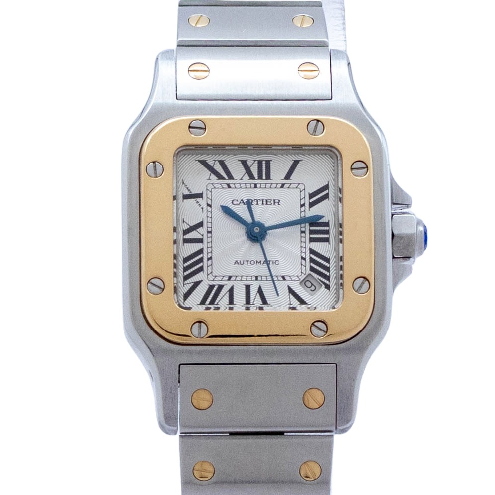 【中古】カルティエ Cartier サントス ガルベ W20057C4 Cartier Santos  自動小銃一巻き ウォッチ レディース しろがね色
