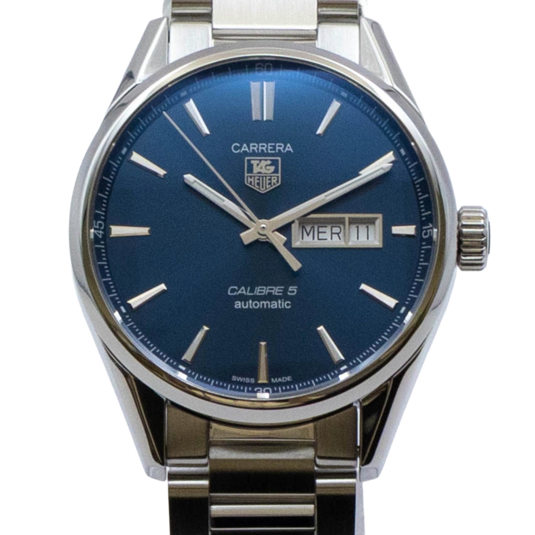 【中古】【箱・御墨付き付き添い人】 タグホイヤー TAG HEUER カレラ デイデイト WAR201E.BA0723 TAG Heuer Carrera  自動小銃一巻き ウオッチ メンズ・ユニ一発やる 青