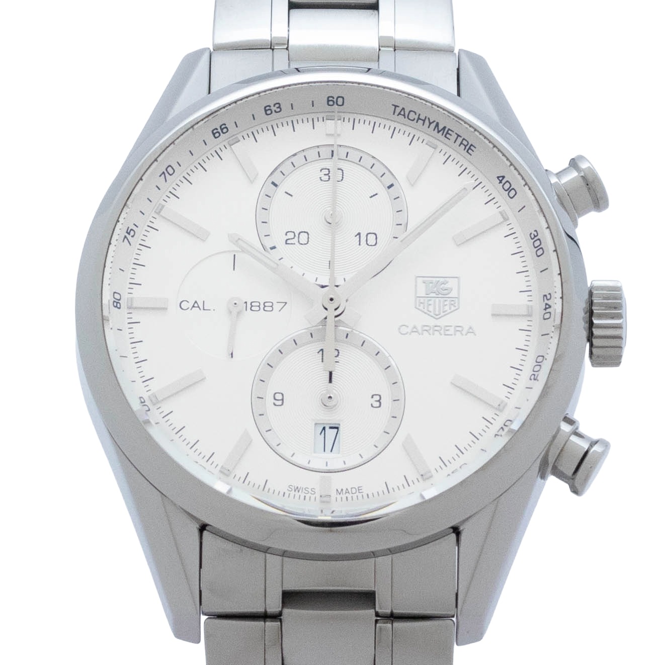 【中古】【箱・お墨付き付き添い人】 タグホイヤー TAG HEUER カレラ キャリバー 1887 CAR2111 BA0724 TAG Heuer Carrera  自動小銃一巻き ウオッチ メンズ・ユニ一発やる しろがね色