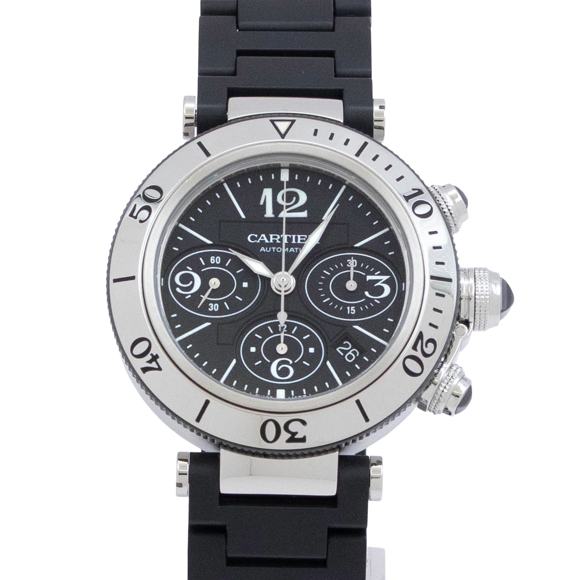 【中古】【箱・御墨付き付き添い人】 カルティエ Cartier パシャ W31088U2 Cartier Panth?re  自動小銃一巻き ウォッチ メンズ・ユニ一発やる 黒
