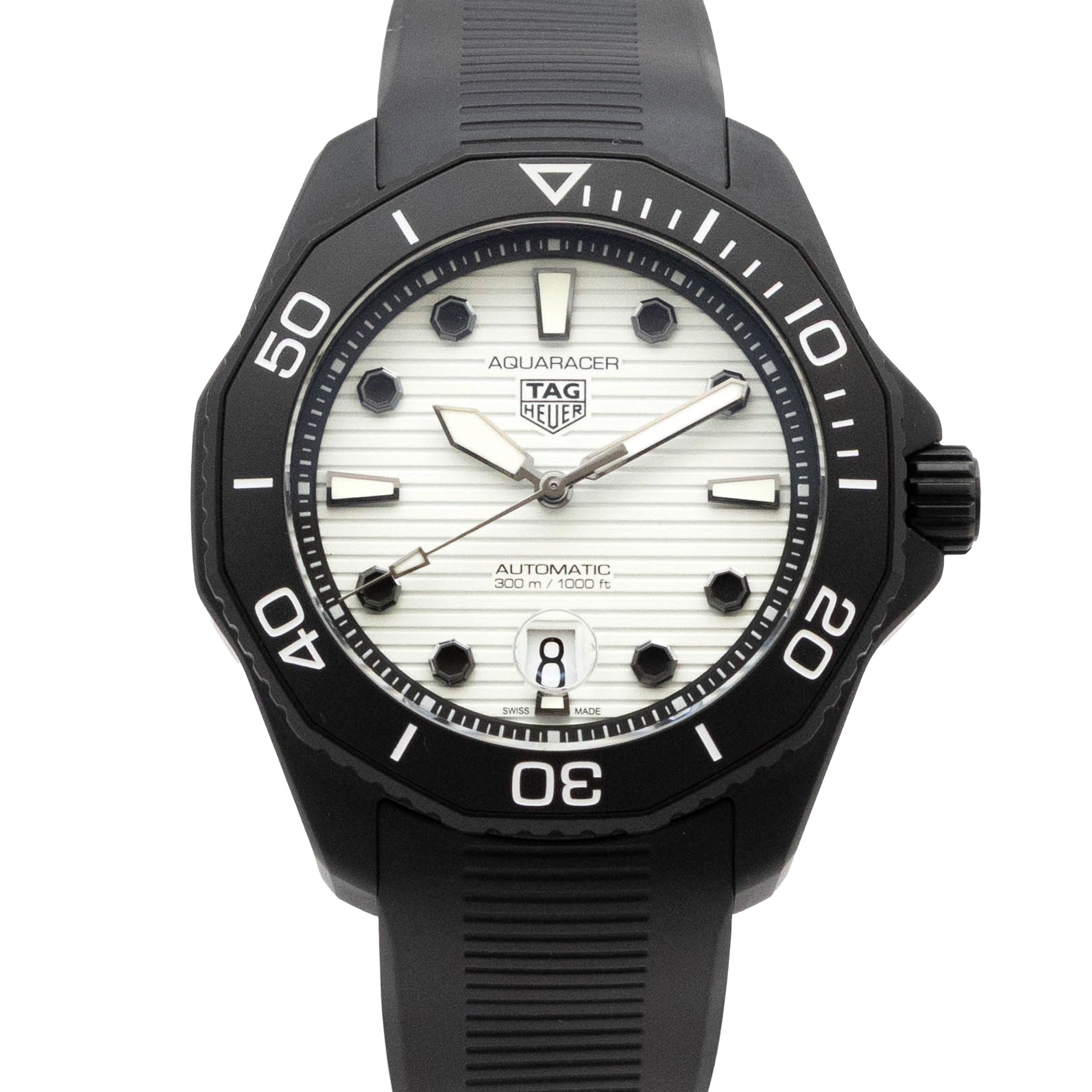【中古】【箱・お墨付き付き添い人】 タグホイヤー TAG HEUER アクアレーサー WBP201D TAG Heuer Aquaracer  自動小銃一巻き ウオッチ メンズ・ユニ一発やる] 白