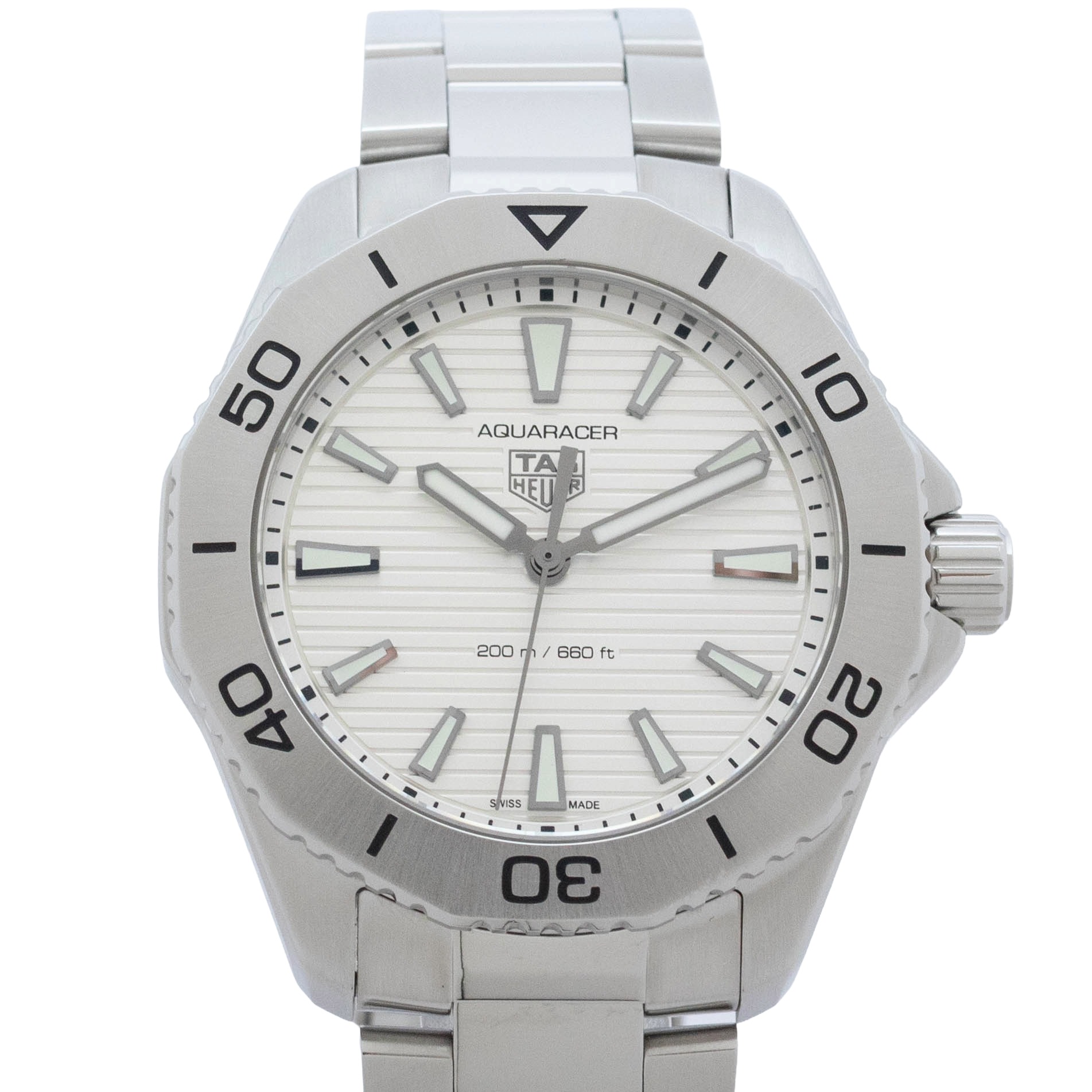 【中古】【箱・御墨付き付き添い人】 タグホイヤー TAG HEUER アクアレーサー 職業的 200 WBP1111.BA0627 TAG Heuer Aquaracer  石英 ウォッチ メンズ・ユニ一発やる しろがね色