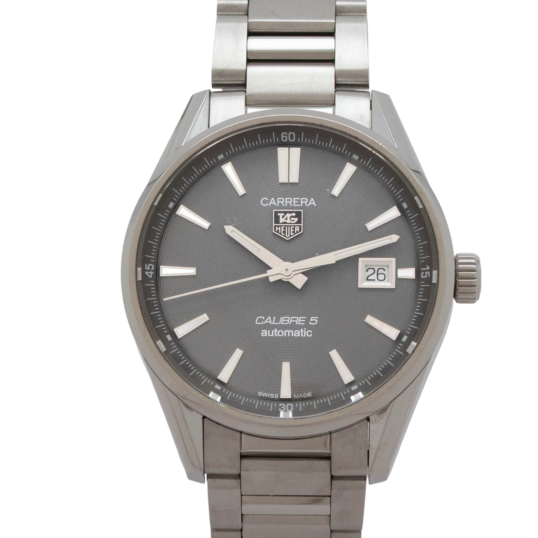 【中古】【箱・御墨付き付き添い人】 タグホイヤー TAG HEUER カレラ WAR211C.BA0782 TAG Heuer Carrera  自動小銃一巻き ウォッチ メンズ・ユニ一発やる 薄墨色