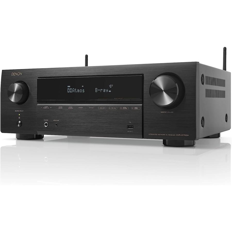 デノン Denon AVR-X1700H AVサラウンド受信システム 7.2ch 8K Ultra 固定ディスク、HDR10+、eARC相応う/黒いこと AVR-X1700HK 新品