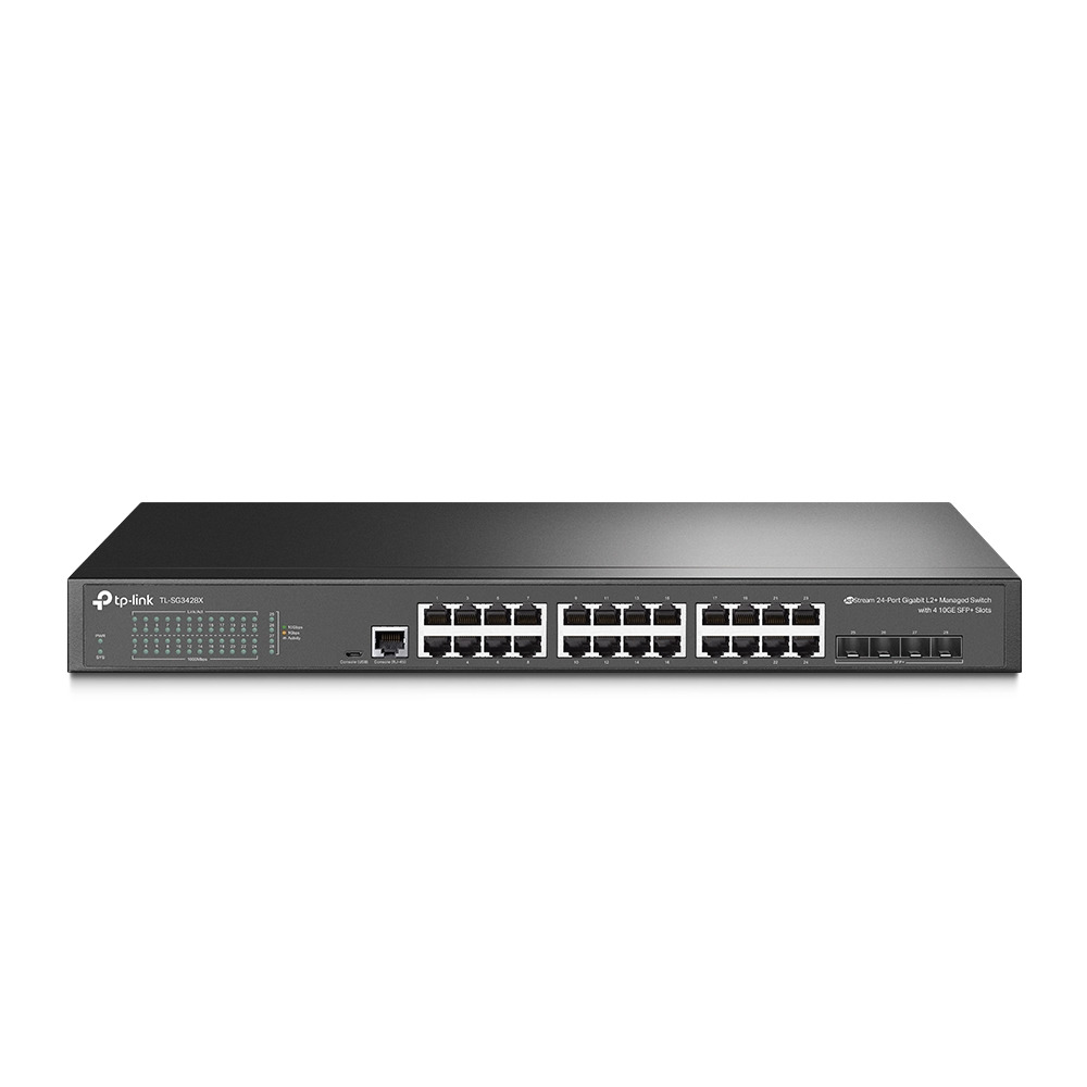 ティーピーリンク JetStream 24ポート ギガビット L2+ マネージドスイッチ(10GE SFP+スロット× 4搭載)