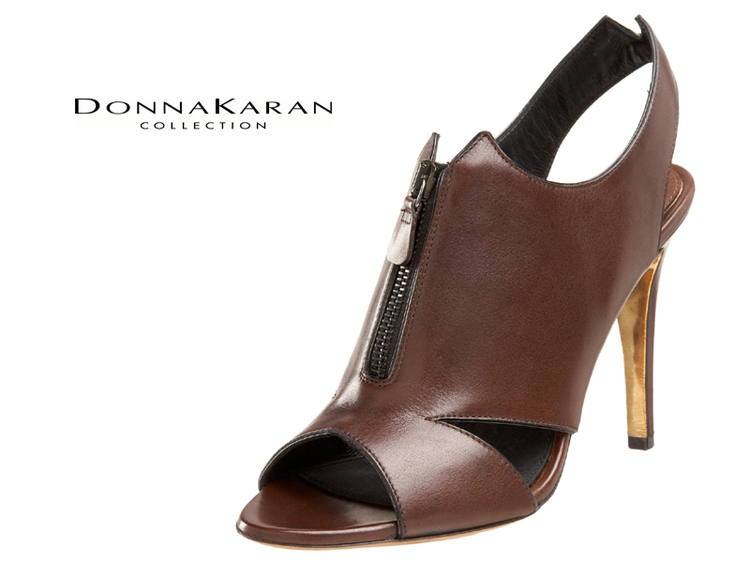 シューズブランドイタリア製新品ダナ・キャランDonna Karan オープントウサンダル ★ブラウン・ブラック Nutmet　italy【楽ギフ_包装】 24,405円