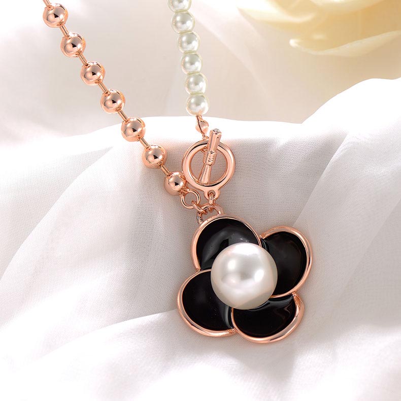 楽天市場】スミレの花ネックレス 真珠 すみれ 淡水パール使用