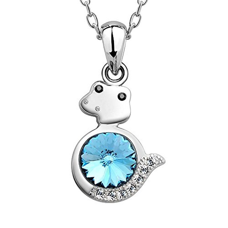ブランドIUHA 【干支アニマルシリーズ】巳（み・へび）F ネックレス SWAROVSKI スワロフスキー社製クリスタル S925 金属アレルギー対応 変色防止
