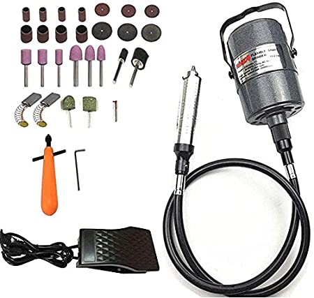 Go2Home フレックス シャフト 研削盤 カーバー ロータリー 工具 電気 ハンギング 多機能 金属 加工 工具 フット ペダル 制御 彫刻 バフ 掘削 研磨 サンディング 切断 清浄 用 30個 380W、0.3~4mm チャック｜Trend Item Shop