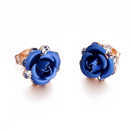 楽天市場】PUERTA DEL SOL バラ 薔薇 ピアス ブルー シルバー950