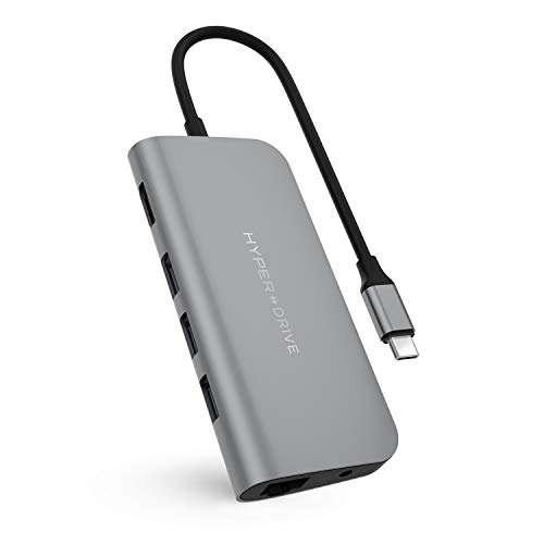 HyperDrive Power 9-インチ-1 こしき USB-C 60W PD 手っとり早い申し受ける USB-A 押しひろげる 4K HDMI最終生産物 MicroSD \u0026 SD歌留多愛読者 イヤ電話機 イーサネット 繋ぎ合わせる HP-固定ディスク30FGRAY しろがね色 置き目品