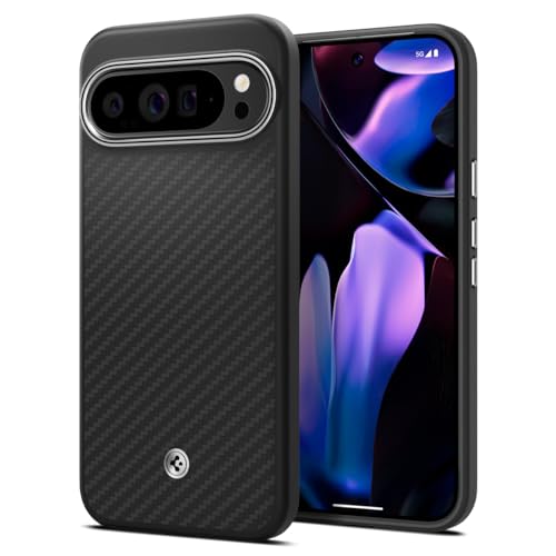 Spigen Pixel9 Pro XL ケース プレミアムマット仕上げ ワイヤレス充電対応 米軍MIL規格 耐衝撃 エンツォ・アラミド ACS07044 (マット・ブラック)