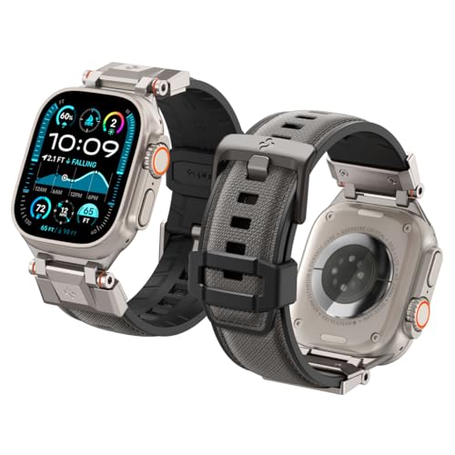 Apple Watch対応バンド 49mm/46mm/45mm/44mm 長さ調整 耐久性 交換ベルト Apple Watch Ultra/Ultra 2/10/9/8/7/6/5/4/SE2/SE デュラプロ・アーマー（グレー）