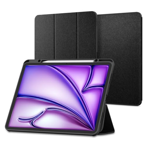 Spigen iPad Air 12.9 入れもの 2024 照明ランプ 耐衝撃 すり傷押しとどめる ファブリックカバー オートスリープ アーバン・フィット ACS07671 (黒いこと)