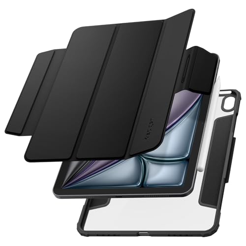 Spigen iPad Air 11 in (2024) / 10.9 in (2022/2020) 入れもの か細い 軽さ 耐衝撃 引っつれ押しとどめる オーバーヒート押しとどめる 大気圏?素はだ?労働者階級 ACS07758 (黒いこと)