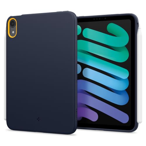 Spigen iPad mini 7（A17 Pro, 2024年, 第7世代）／ iPad mini 6（2021年, 第6世代）対応ケース Apple Pencil付着可能 耐衝撃 スリム タブレットカバー ‐ ナノポップ（ブルーベリー・ネイビー）