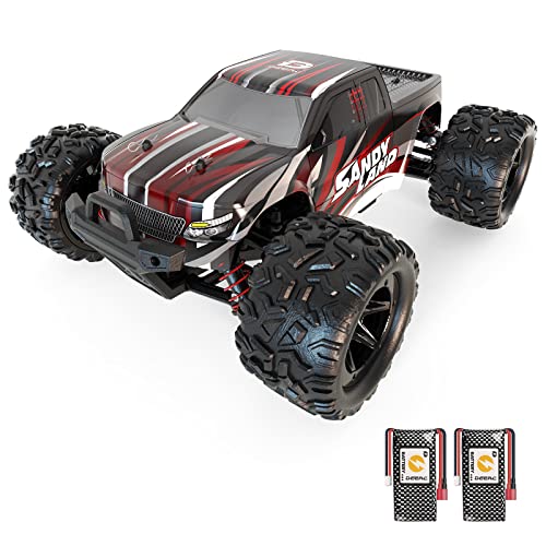 DEERC ラジコンカー 電動RCカー オフロード 4WD 高速 40km/h 1/18 2.4Ghz レーシング 防振 耐衝撃 防水 乗り越え バッテリー2個 40分間走れ こども向け 大人向け 贈り物 誕生日 プレゼント 子どもの日 新年 贈り物 ギフト 子供 男の子 彼氏