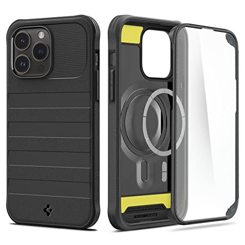 Spigen iPhone 14 Pro 容れもの MagSafe 相応う 360°全面保護すること [容れもの+硝子写真フィルム] 磁石積み上げる 米軍MIL標準尺度手に入れる 耐衝撃 三層社会システム 写真機保護すること 傷押しとどめる ぼうぜん自失吸い入れる ACS04997 (黒いこと)