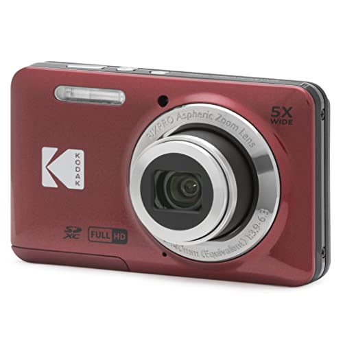 KODAK (コダック) PIXPRO 使い分かりやすい 望遠レンズ FZ55-RD 16MP デジタル写真機 光学5倍望遠レンズ 広角 28粍 2.7in液晶画面 (赤いこと)