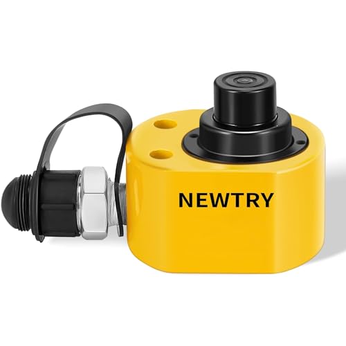 NEWTRY 油圧ジャッキ 多段式 フラット ジャッキ ボトルジャッキ 10トン 総ストローク26mm 油圧 ラムシリンダー セパレート 軽量 コンパクト 薄型 造船、橋梁、建設業界で使用 狭いスペースに (10t)