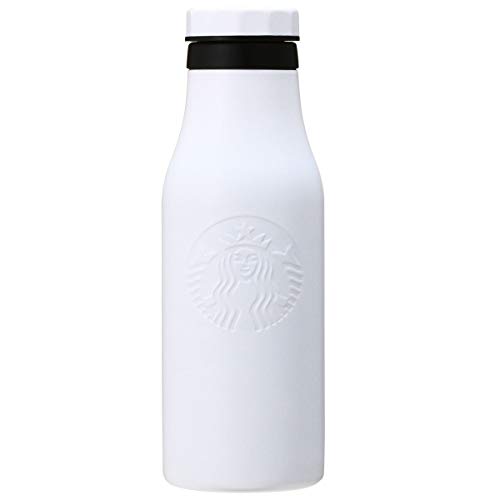 STARBUCKS スターバックス スタバ ステンレス ロゴボトル マット ブラック ホワイト 473ml タンブラー 食器 アジア 黒 白 エンボス加工 型押し グランデ シンプル ロゴ セイレン 女神 水筒 真空二重構造画像