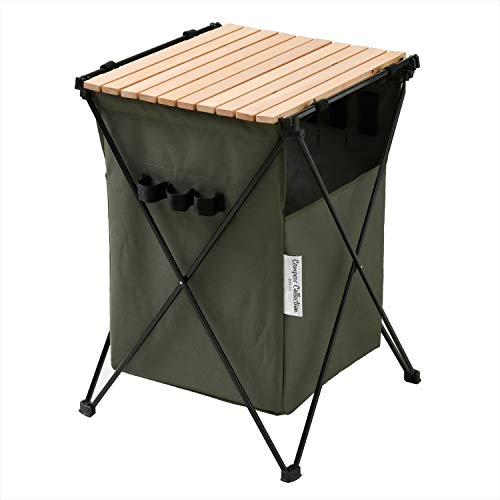 [キャンパーズコレクション 山善] LOADバケットテーブル LOAD-BTグリーン 幅42×奥行45×高さ63cm