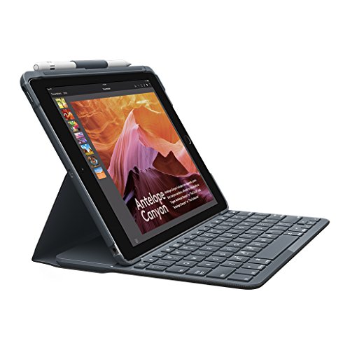 ロジクール iPad用 鍵盤 iK1053BK 黒いこと Bluetooth 鍵盤一体型入れもの iPad 第5時人及び第6時人相応う 蓄電池生存期間最大限度4年歳 SLIM FOLIO 国内置き目品 2年歳製造業者引き受ける