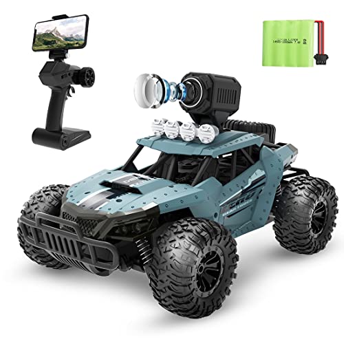 DEERC ラジコンカー こども向け オフロード RCカー カメラ付きラジコン 1/16 操作時間30分 時速20km/h 2.4GHz WiFi FPVリアルタイム リモコンカー 子供向け 防振性 走破性 おもちゃ 日本国内承認済み 誕生日 入園 こどもの日 プレゼント 子供